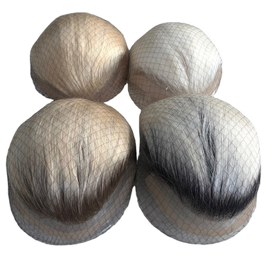 Capelli Remy Legati a Mano Naturale Ombre Sale E Pepe Grigio Capelli Umani Toupe per Uomini