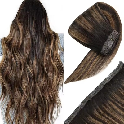 100% Top Capelli Umani Stretti e Stretti Clip In Naturale Estensioni Capelli Veri