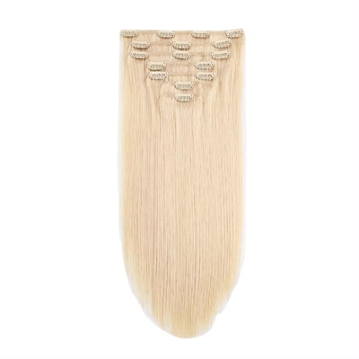 100% Top Capelli Umani Stretti e Stretti Clip In Naturale Estensioni Capelli Veri