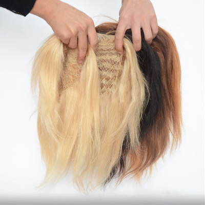 Capelli umani vergini europei Rete di pesce Capelli da matrimonio Toupee Clip in fornitura