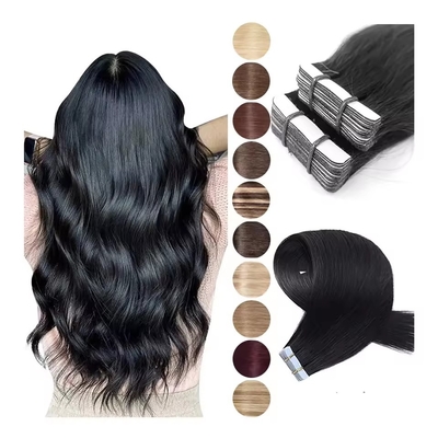 100% Remy Crudo Capelli Umani Estensioni di Capelli con Nastro da con 60% più lungo rapporto di capelli