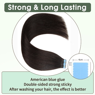 100% Remy Crudo Capelli Umani Estensioni di Capelli con Nastro da con 60% più lungo rapporto di capelli