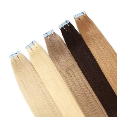 Invisibile Blonde Tape In Seamless 100 Human Hair Extension Kinky Straight Double Drawn Crudo Capelli Vergini
