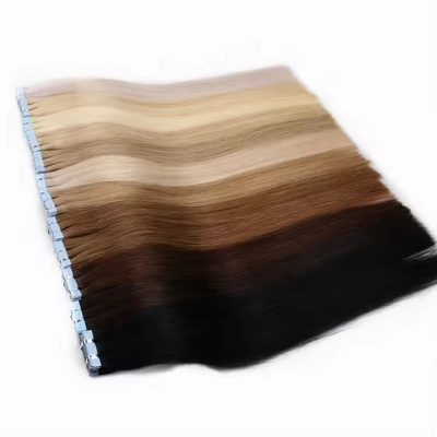 Invisibile Blonde Tape In Seamless 100 Human Hair Extension Kinky Straight Double Drawn Crudo Capelli Vergini