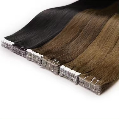 Invisibile Blonde Tape In Seamless 100 Human Hair Extension Kinky Straight Double Drawn Crudo Capelli Vergini