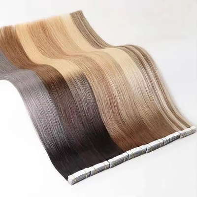 Invisibile Blonde Tape In Seamless 100 Human Hair Extension Kinky Straight Double Drawn Crudo Capelli Vergini