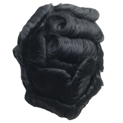 Capelli neri naturali Toupee 6x8 pizzo francese Patch capelli maschili capelli cinesi 110% densità