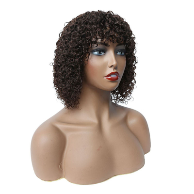 Base in pizzo svizzero, parrucche corte da fantoccio per donne nere, vergine brasiliana, afro ricci.