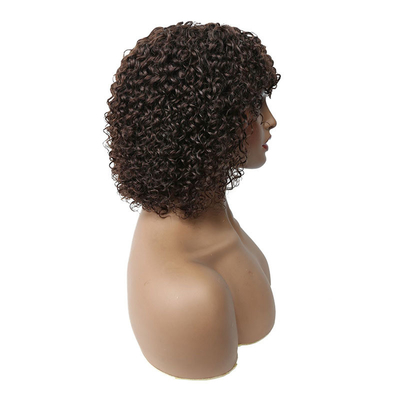 Base in pizzo svizzero, parrucche corte da fantoccio per donne nere, vergine brasiliana, afro ricci.