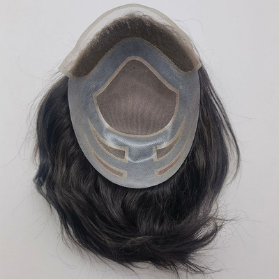 Materiale base quattro occhi pizzo svizzero fronte capelli umani vergini toupee per uomini 110% densità