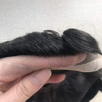 Materiale base quattro occhi pizzo svizzero fronte capelli umani vergini toupee per uomini 110% densità