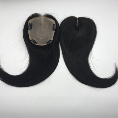 Toupee a base di seta retta femminile con chiusura frontale in pizzo svizzero e cappello