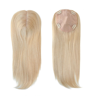 Capelli Europei Full Cuticle Free Part Base di Seta Clip In Capelli Umani Topper per Donne
