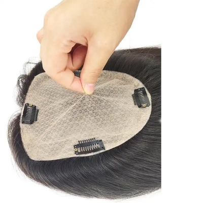 130% Densità capelli vergini grezzi base seta capelli umani pizzo chiusura toupee per donne rettilineo