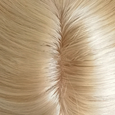 Full Hand Made 2024 Trend Blonde Remy Wavy Curly European Human Hair Topper Per Donne