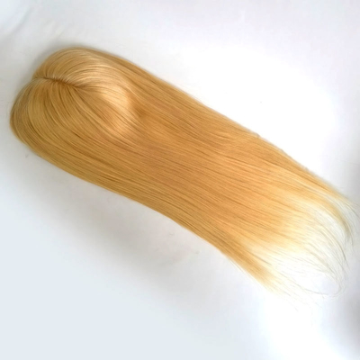 Full Hand Made 2024 Trend Blonde Remy Wavy Curly European Human Hair Topper Per Donne