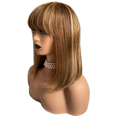 Perrucche Bob senza colla 100% Remy Capelli umani Nessun pizzo Fronte P4/27 Brasiliano Diretto