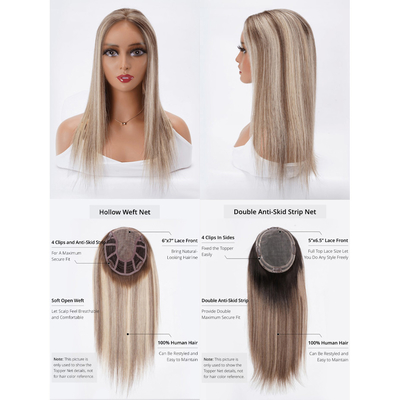 Capelli in pu ebrei naturali per donne, finitura in seta, pizzo, fronte biondo europeo, 100-200g