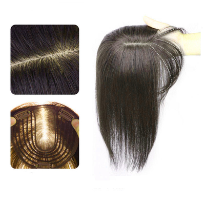 90% Densità Straight Toupee Clip in capelli umani naturali Perrucche per donne