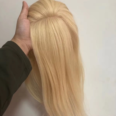 Topper per capelli umani al 100% per le donne Topper in seta naturale in stile rettilineo