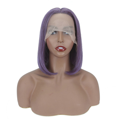 Fumo viola colore retto bob brevi parrucche HD pizzo capelli umani frontali per donne nere