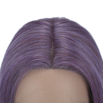 Fumo viola colore retto bob brevi parrucche HD pizzo capelli umani frontali per donne nere