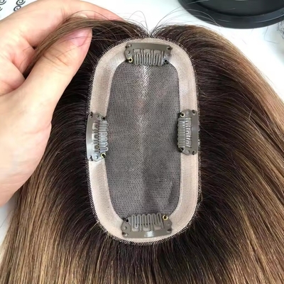 Coi capelli europei 14 pollici Outlet Mono Topper per donne Capelli umani