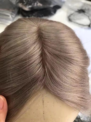 Coi capelli europei 14 pollici Outlet Mono Topper per donne Capelli umani