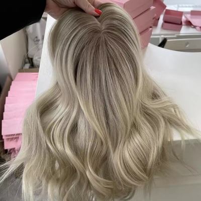 8-22 pollici di lunghezza Topper capelli umani con 120% di densità di toupee OEM seta