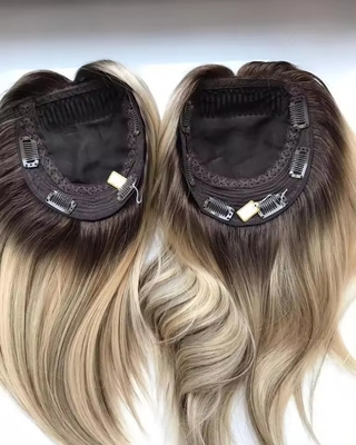 8-22 pollici di lunghezza Topper capelli umani con 120% di densità di toupee OEM seta