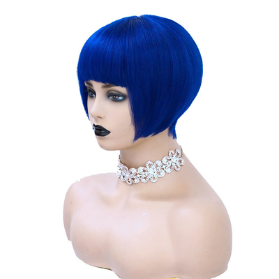 Materiale di base di pizzo svizzero Remy Hair Virgin Silky Short Bob Cut Parrucche Per Donne con 1
