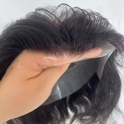 Tupe di pelle sottile per uomini Capelli europei con cuticule piena capelli allineati
