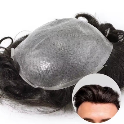 Tupe di pelle sottile per uomini Capelli europei con cuticule piena capelli allineati