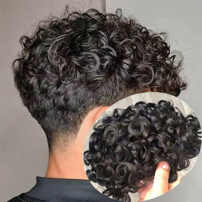 Full cuticle 100% cuticle vergine capelli allineati Afro Toupee per uomini neri