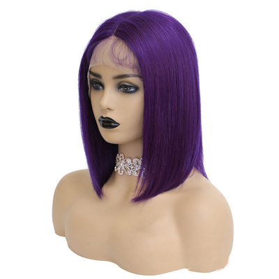100% capelli umani brasiliani HD pizzo frontale 8A 10A 12A corto bob verde parrucca con pizzo svizzero