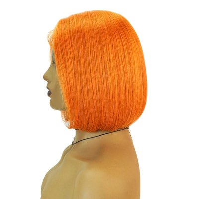Lacci trasparenti 150% Densità Capelli Remy Rilevante Arancione Bob Retta Parrucche con capelli da bambino