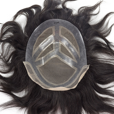 Tupe per capelli umani per uomini di grado di capelli Remy e cuticule completa