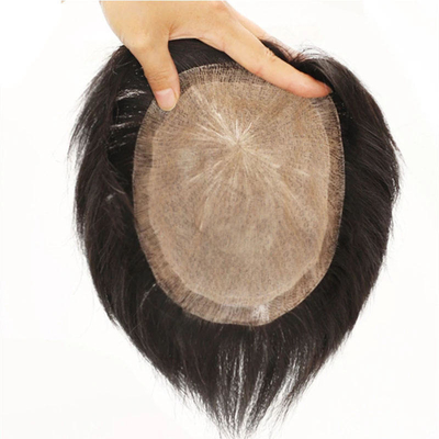 100% capelli umani Cuticule completa Sì.100% cuticule vergine Capelli allineati Toupee naturale per uomini