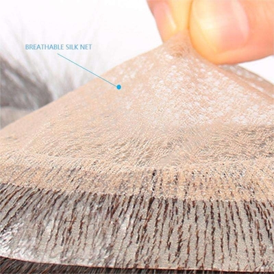 100% capelli umani Cuticule completa Sì.100% cuticule vergine Capelli allineati Toupee naturale per uomini