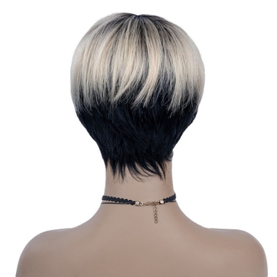 Perrucca per capelli umani T1B 613 di colore biondo Perrucche corte e rette per donne nere