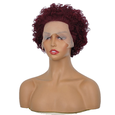 99J Borgoña Indiana cruda cuticule vergine allineata capelli umani pizzo parrucche anteriori per piccole dimensioni