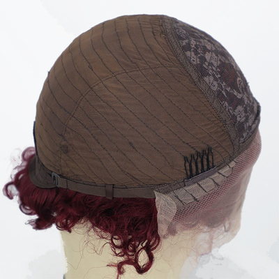 99J Borgoña Indiana cruda cuticule vergine allineata capelli umani pizzo parrucche anteriori per piccole dimensioni