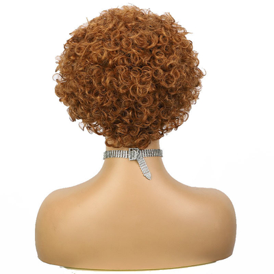 Capelli corti pelliccia ondulata ricci per donne nere macchina fatta Remy capelli Pixie pelliccia