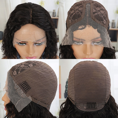 100% capelli umani parrucca di fronte in pizzo brasiliano per donne nere parrucca corta Bob Style