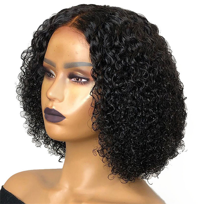 Remy Hair 180% Densità Afro Kinky Ricci 4*4/13*4/13*6 Pizzo Frontale BOB Parrucche per donne nere 250g-450g