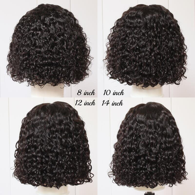 Remy Hair 180% Densità Afro Kinky Ricci 4*4/13*4/13*6 Pizzo Frontale BOB Parrucche per donne nere 250g-450g