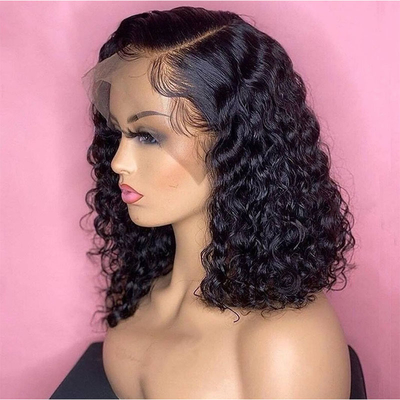 Remy Hair 180% Densità Afro Kinky Ricci 4*4/13*4/13*6 Pizzo Frontale BOB Parrucche per donne nere 250g-450g