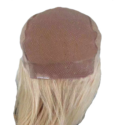 16-24 pollici 613 Biondo Legato a Mano Perrucche Mediche in Silicio PU per Donne Bianche 100% Capelli Umani