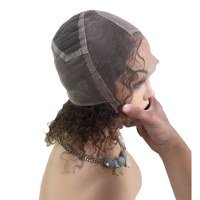 Perrucca di capelli umani ricci 100% brasiliano HD Full Swiss Lace Silk Top iniettato tutto fatto a mano