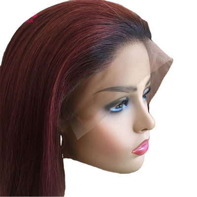100% capelli umani brasiliano 99J Ombre Full Lace Perugia svizzera 360 Lace Frontale 10-24 Inch Transparente HD